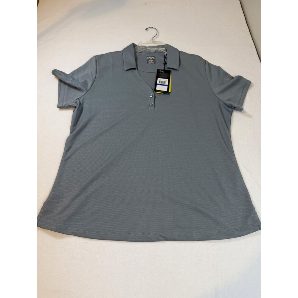 Callaway Opti-Dri Women's Gray Golf Polo Shirt XL Short Sleeve UV Protection